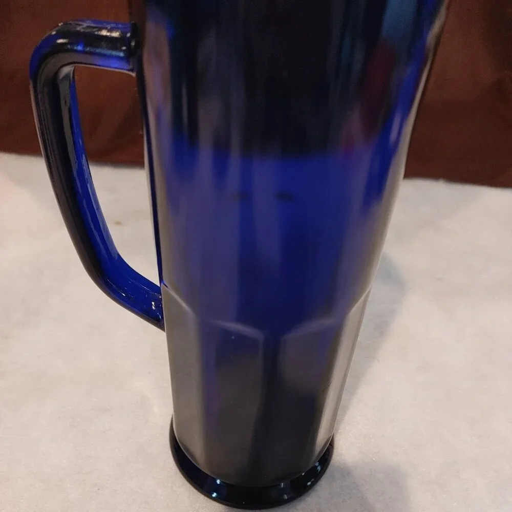 Vintage Cobalt Blue Beer Stein/Mug Glass Paneled - Picture 3 of 7